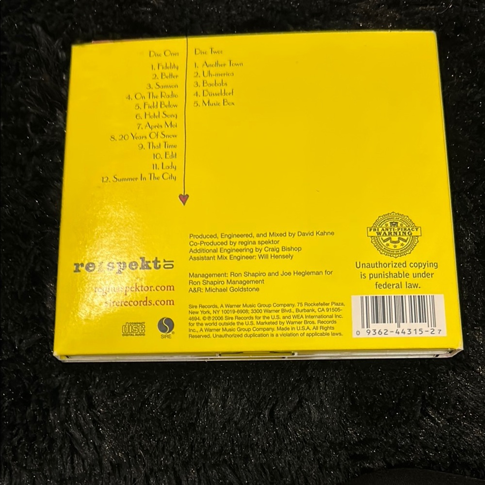 Regina Spektor 'Begin to Hope' CD - Picture 6 of 6